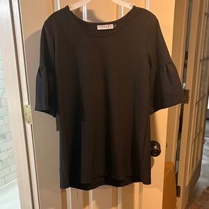 Aysari Black Ruffle Sleeve Blouse
